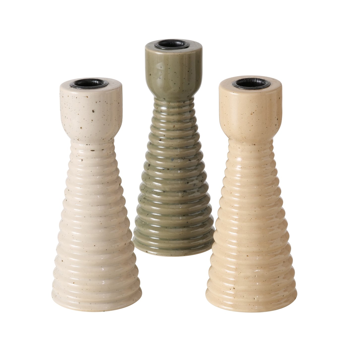 Kandelaar Mylana, 3 soorten, rond, H 19 cm, porselein