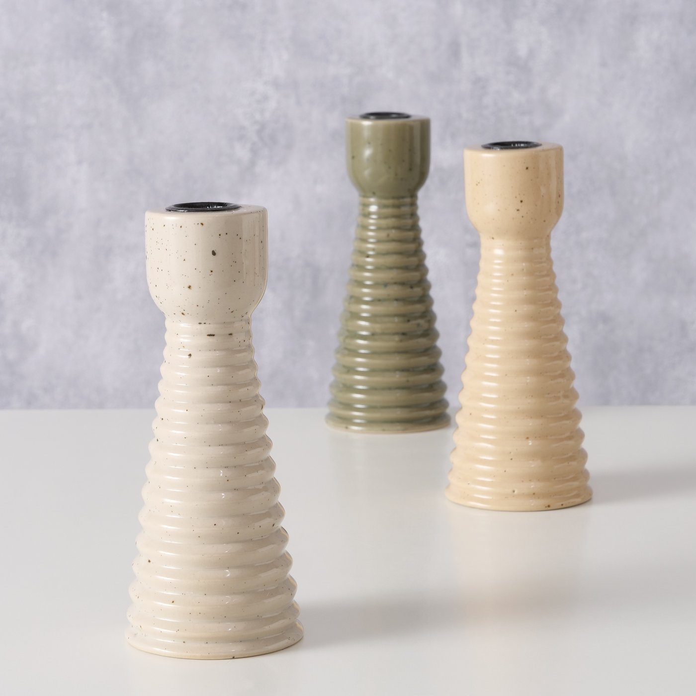 Kandelaar Mylana, 3 soorten, rond, H 19 cm, porselein - Afbeelding 3