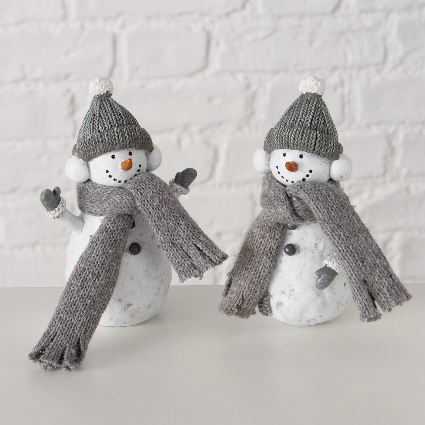 Beeldlje Frosty, sneeuwpop, 2 soorten H 12,50 cm, polystone - Afbeelding 2