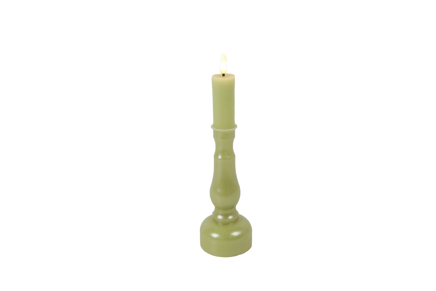 Kandelaar en kaars Nuala LED S groen
