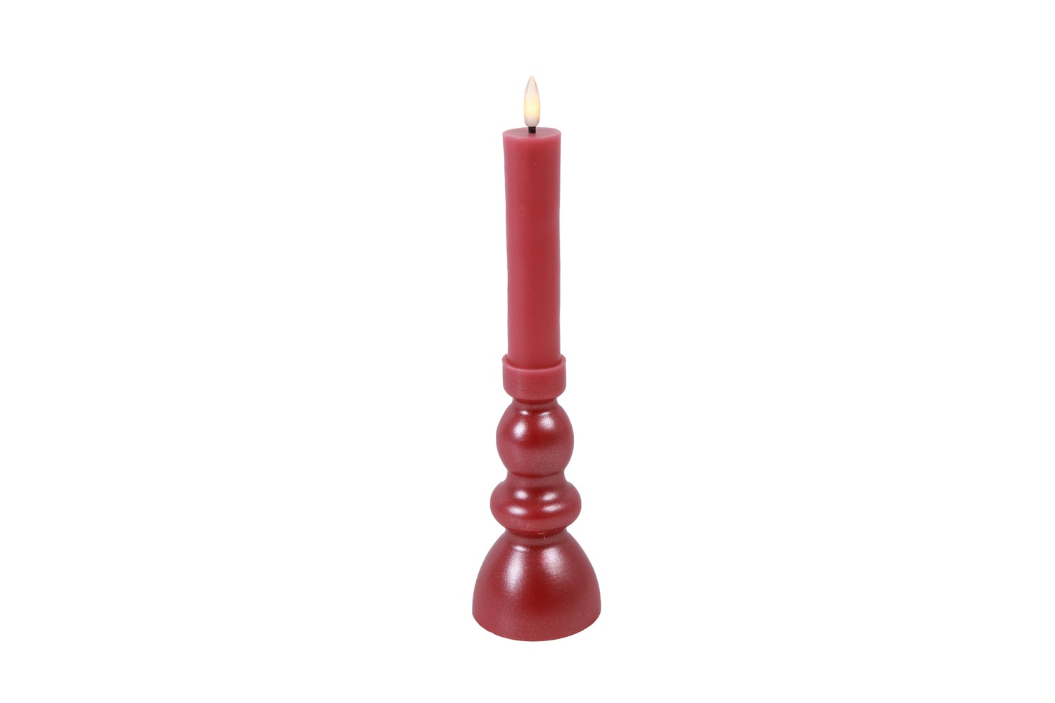 Kandelaar en kaars Nuala LED L roze