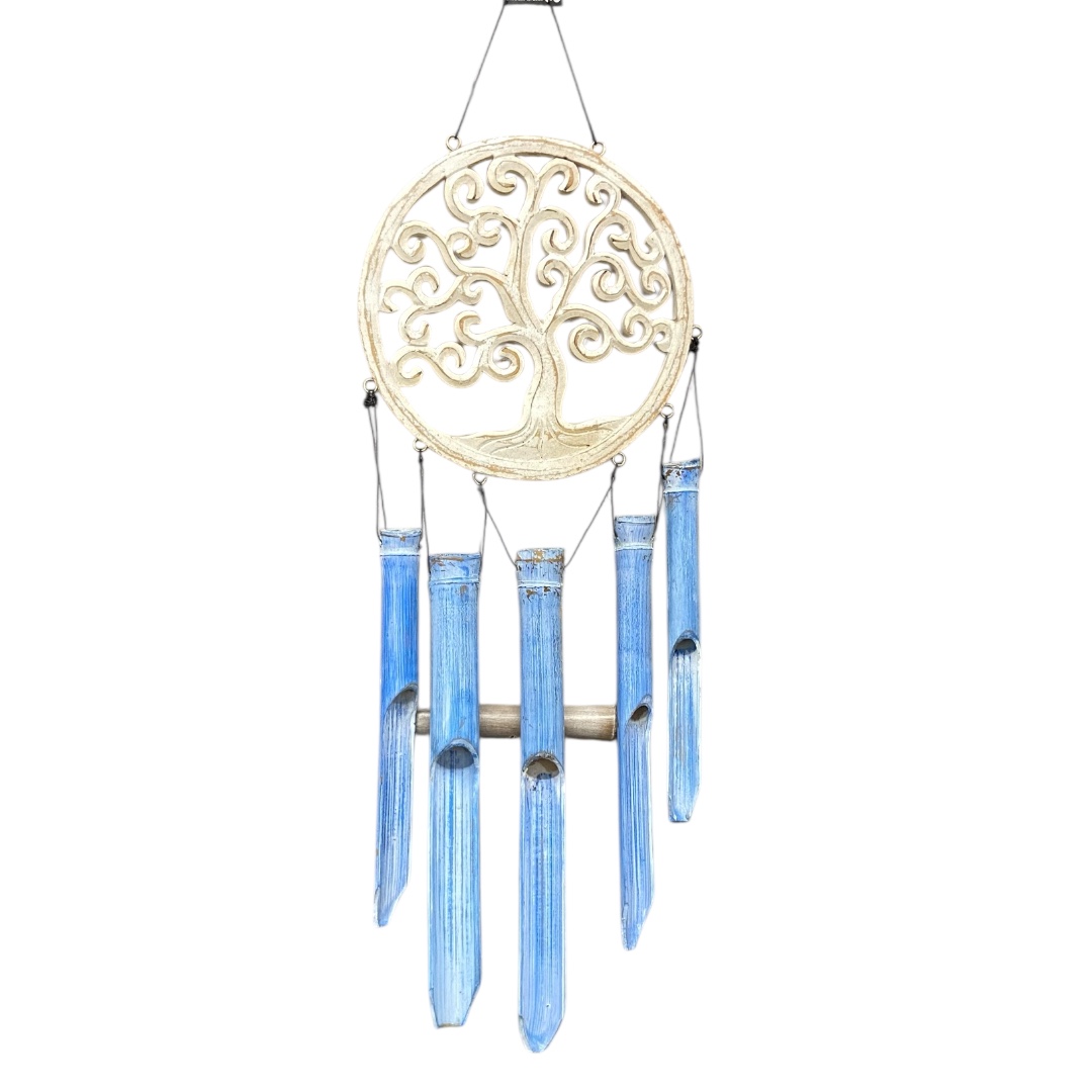 Bamboe windgong Tree of life Blauw