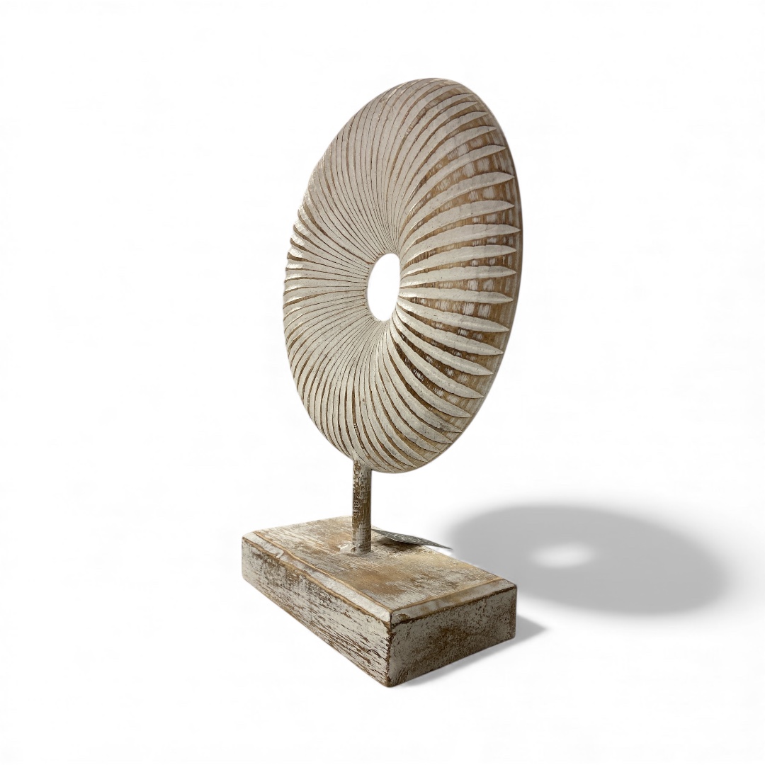 Decoratie Donut op Voet Lumina Maat M Nat./Wit - Afbeelding 2