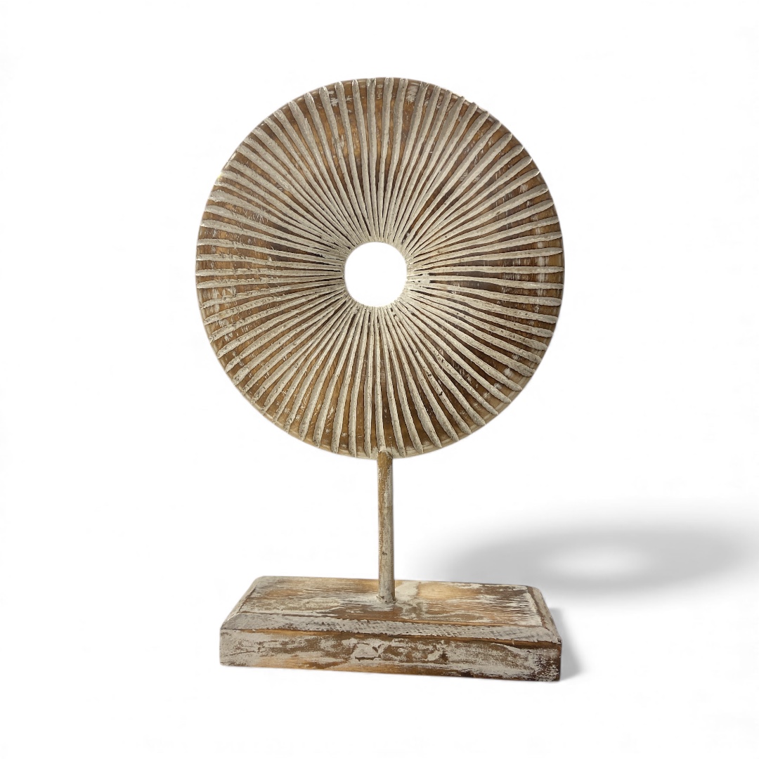Decoratie Donut op Voet Lumina Maat L Nat./Wit