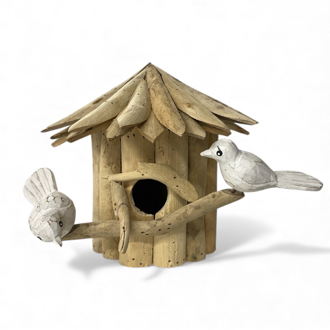 Vogelhuisje Drijfhout - 2 vogels