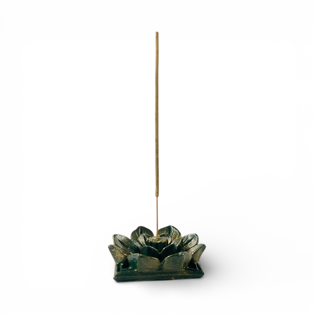 Wierookhouder Lotus Bloem Donkergroen