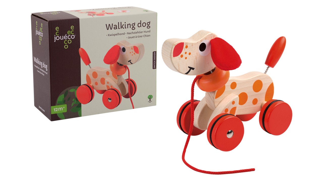 Jouéco® - Houten kwispel hondje