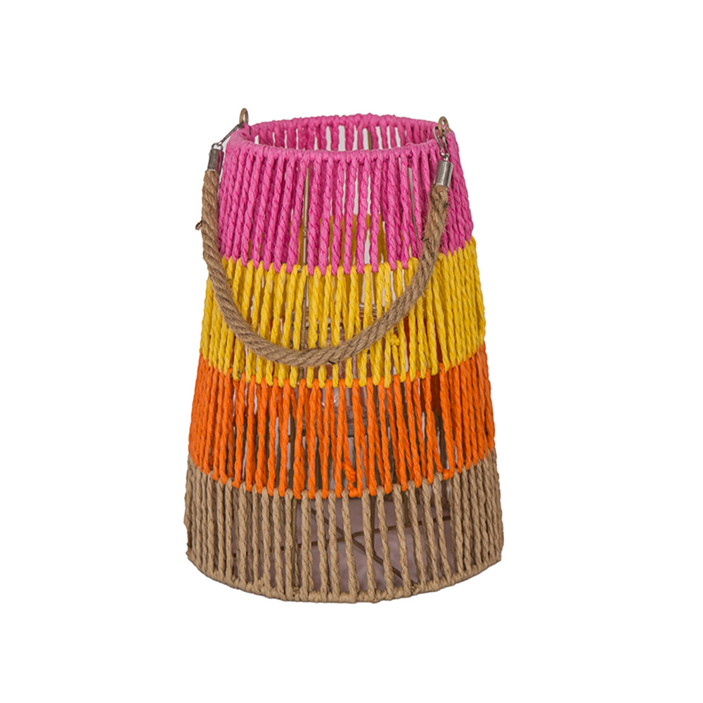 Lantaarn met glas | H31cm | multi