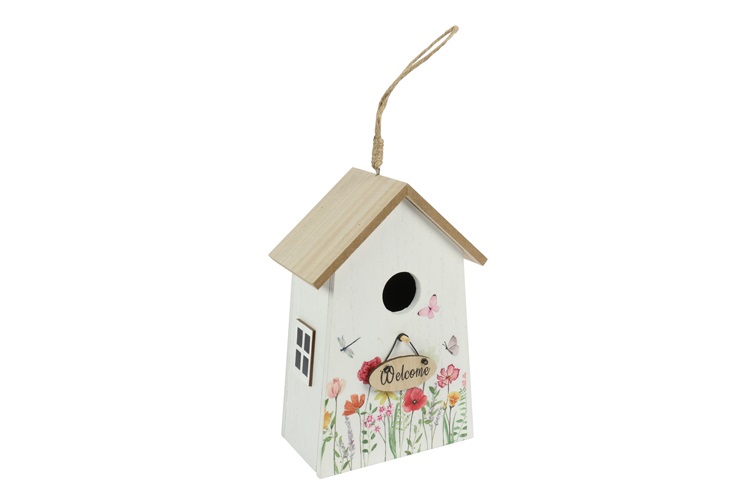Vogelhuis Venna L |  m/bloemen | wit