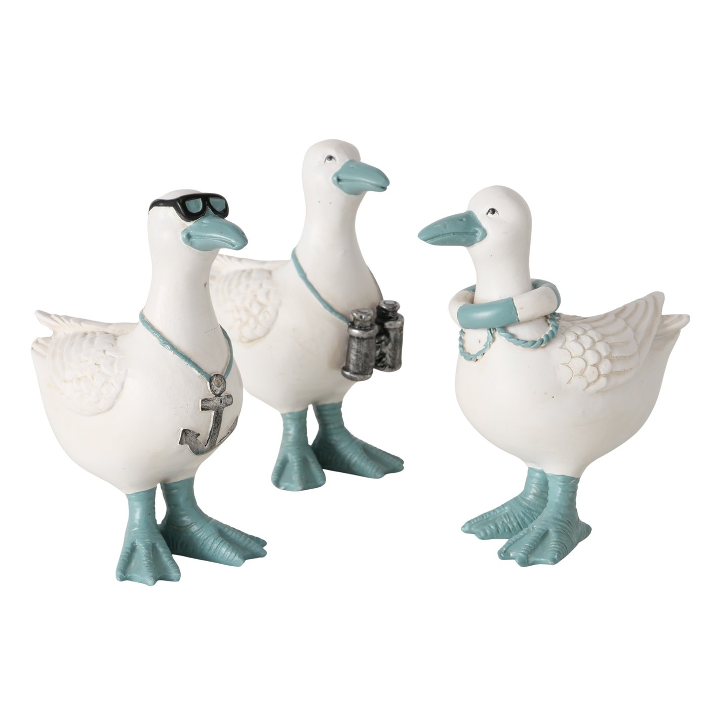 Figuur Benny meeuw | 3 soorten | H10cm | blauw/wit