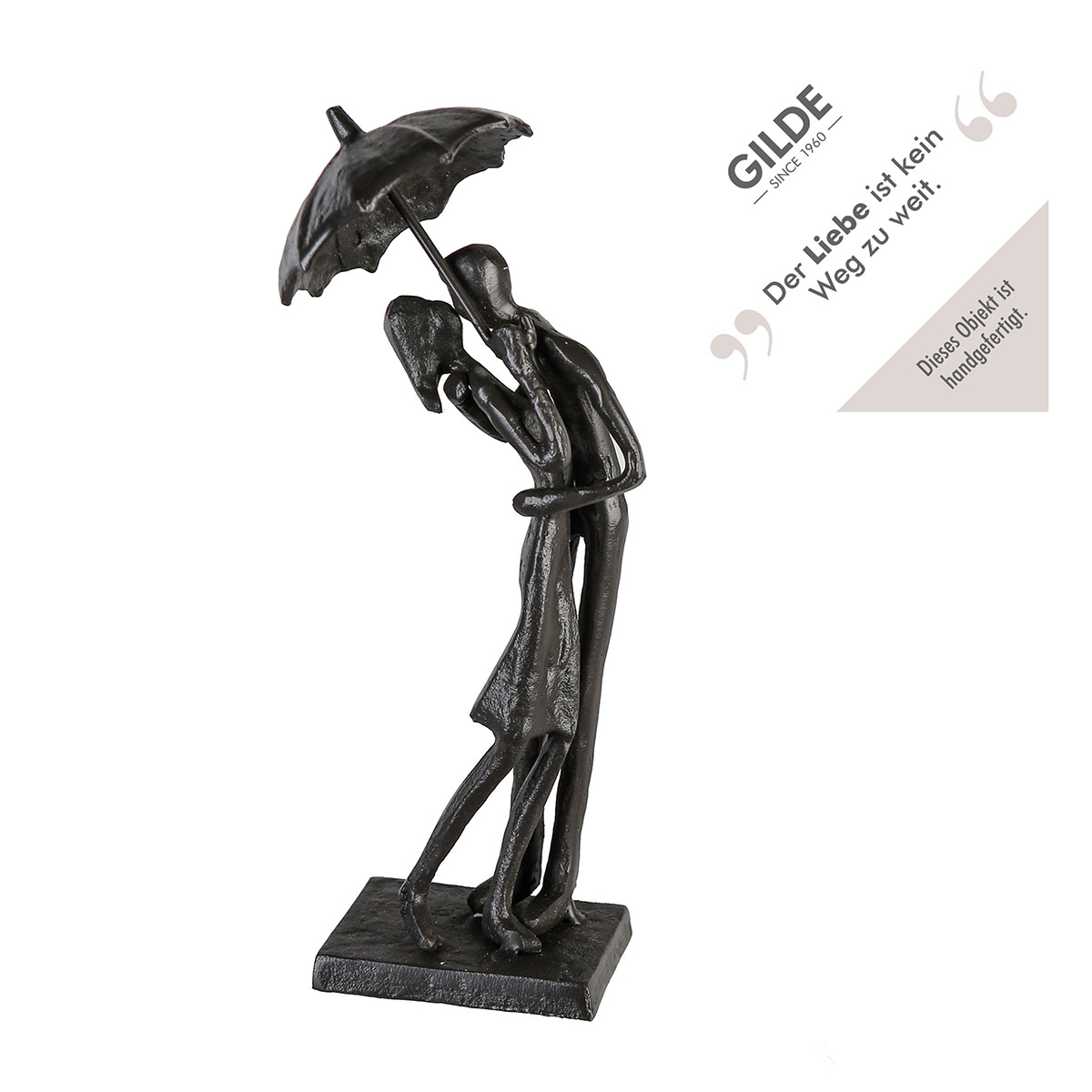 Beeld koppel Umbrella", Umbrella motif, Iron, brown
