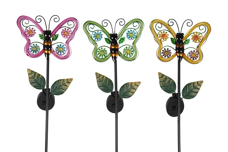 Tuinsteker Butterfly Neon Tube 3 soorten veelkleurig