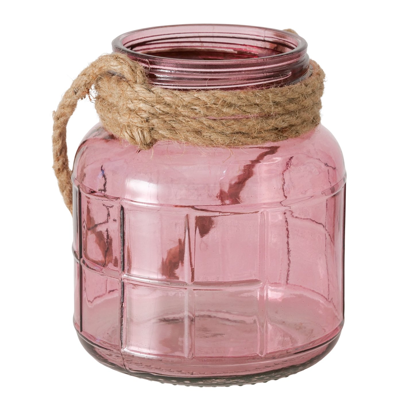 Windlicht Tameo H15cm jute roze