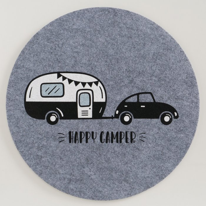 Placemat Camper 2 soorten D38cm grijs - Afbeelding 3