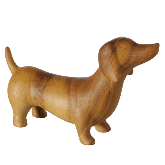 Figuur Wilhelmy teckel H14cm bruin