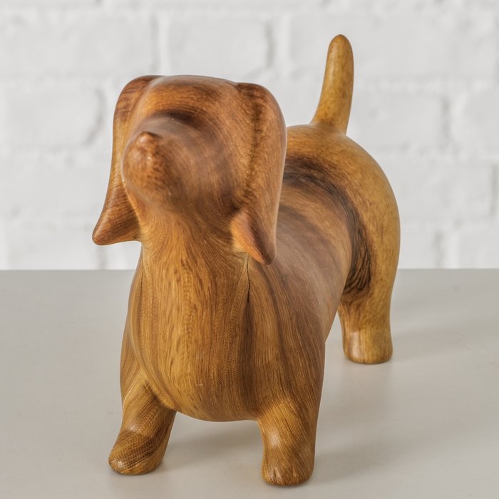 Figuur Wilhelmy teckel H14cm bruin - Afbeelding 3