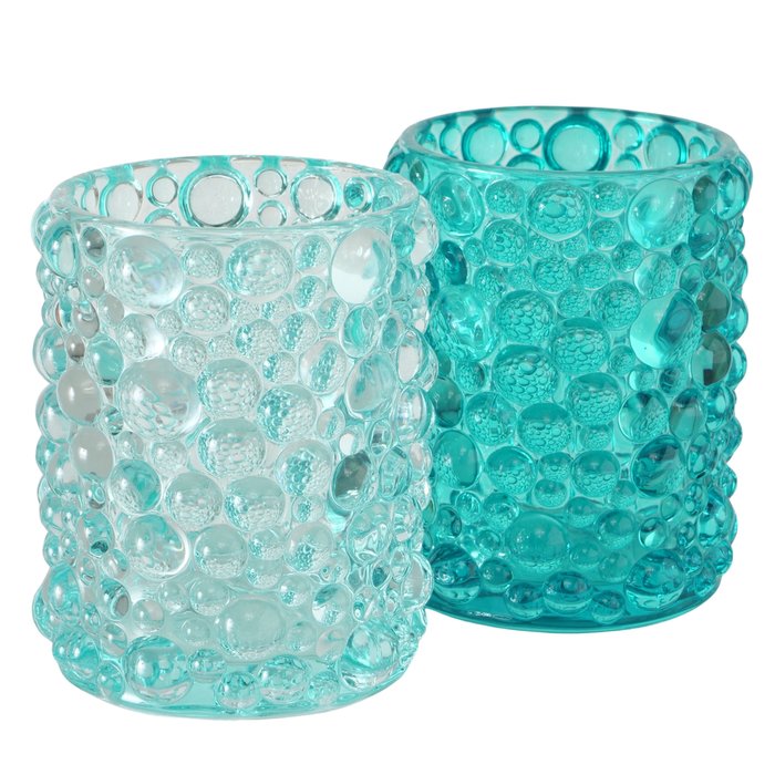 Windlicht Pebble 2 soorten H12cm blauw