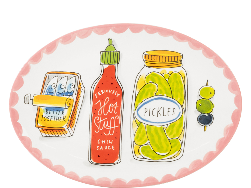 ED: OVAAL BORD 27 CM FOOD ICONS