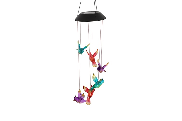 Hanger Mobile Solar LED kolibrie veelkleurig