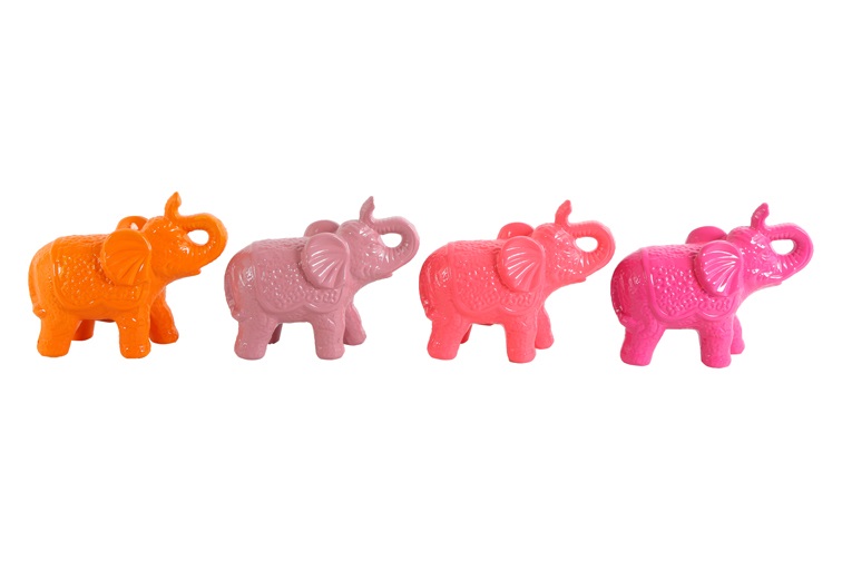 Olifant Lotta M 4 soorten d.roze/oranje/roze/paars