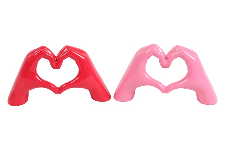 Ornament Love S 2 soorten roze/fuchsia