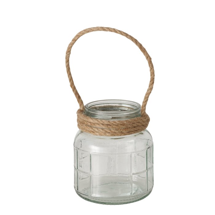 Windlicht Tameo H15cm jute grijs