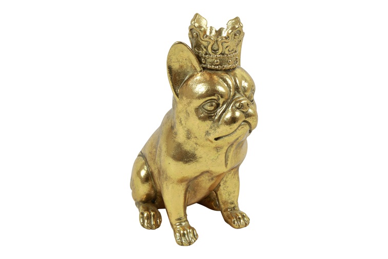 Hond Boxer Brutis Crown M goud-14x9x18CM
