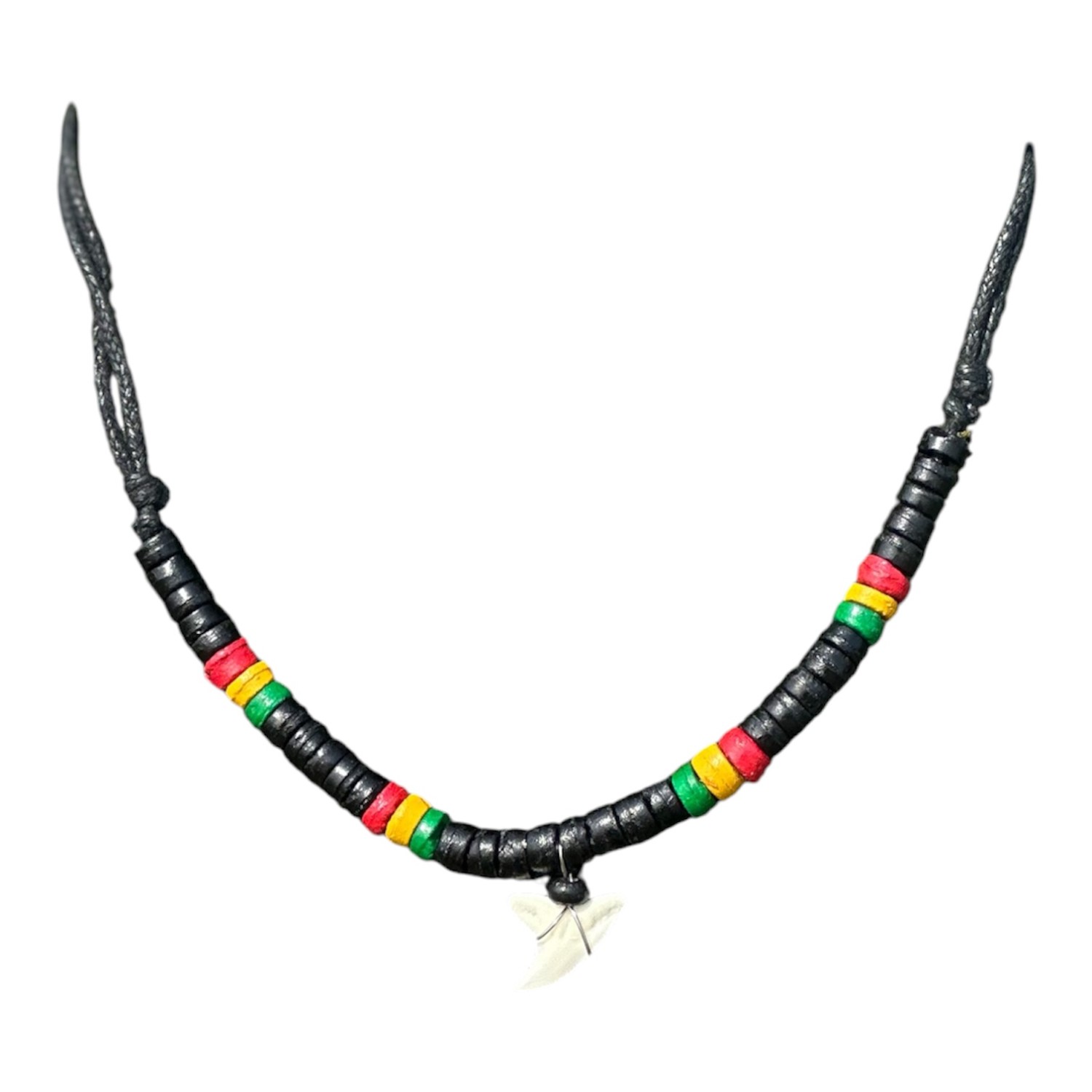 Haaientandketting kokosnoot waxkoord rasta