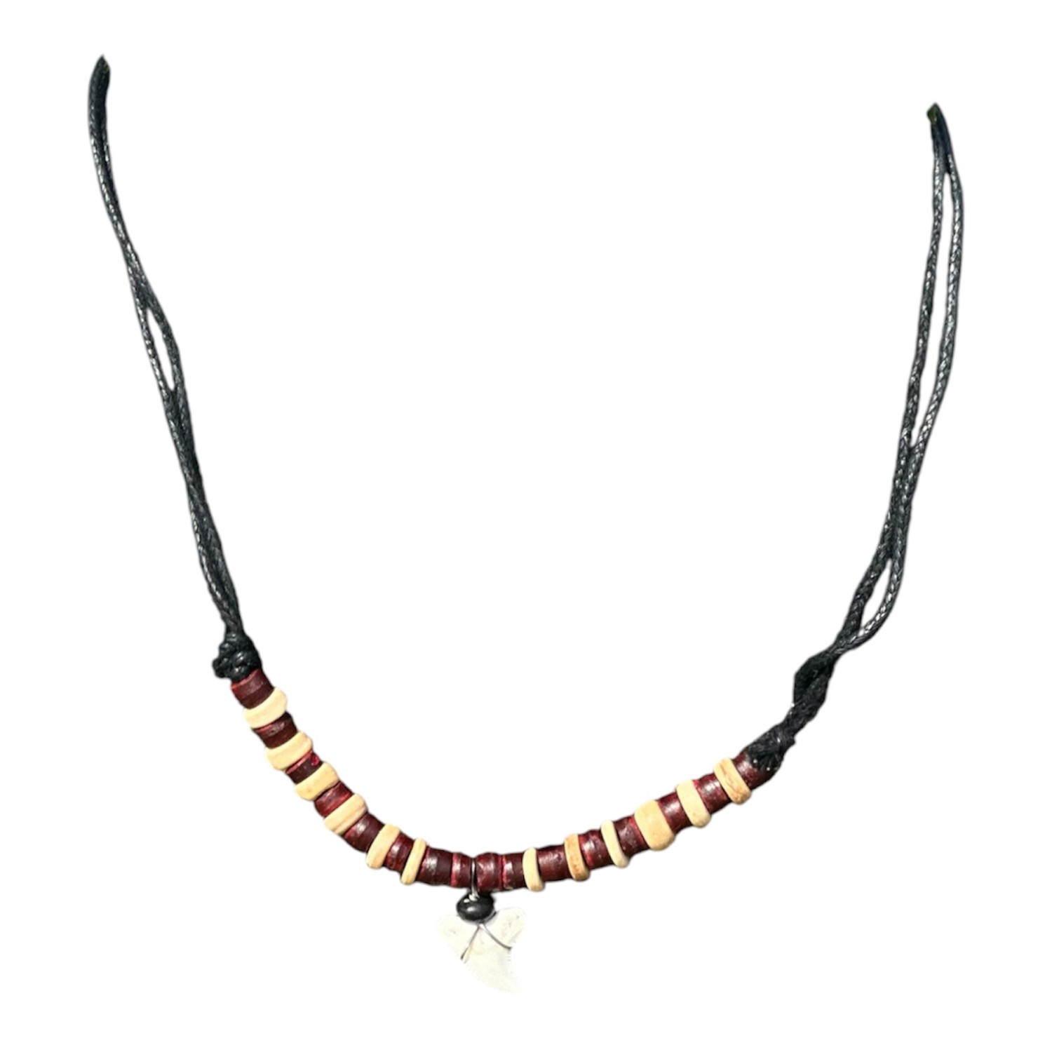 Haaientandketting kokosnoot waxkoord bruin/naturel