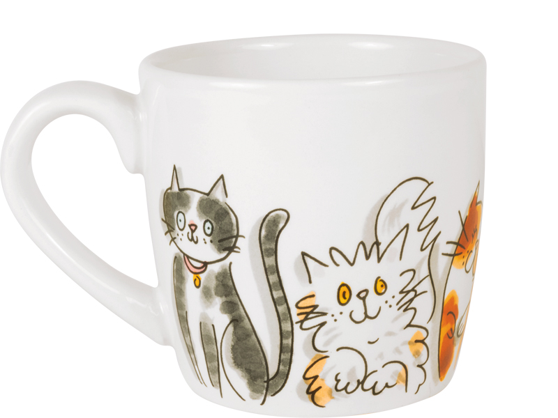 DIER: CAPPUCCINO BEKER 0,5L CATS MIX - Afbeelding 3