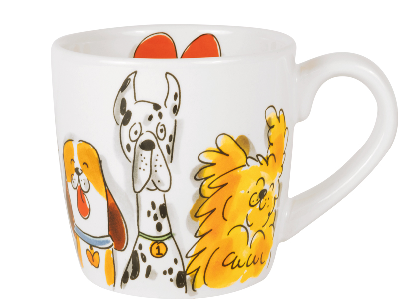 DIER: CAPPUCCINO BEKER O,5L DOGS MIX