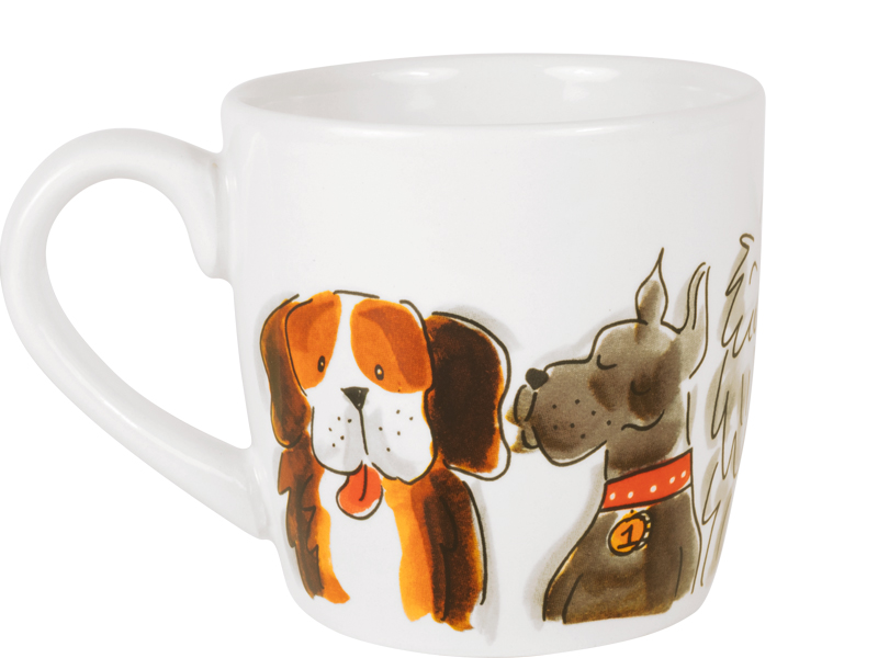 DIER: CAPPUCCINO BEKER O,5L DOGS MIX - Afbeelding 3