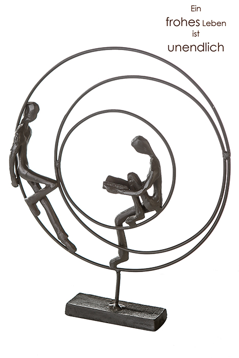 Design sculptuur "Circles" gepolijst ijzer 3x20x23