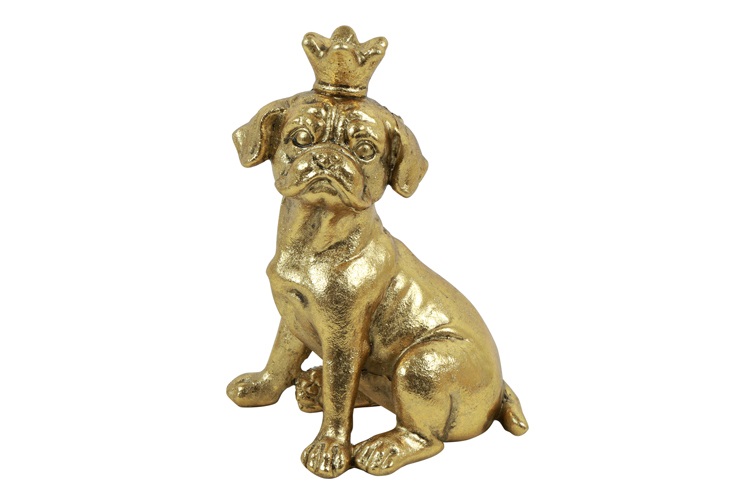 Hond Boxer Brutis Crown S goud-9,8x8,9x14,7CM