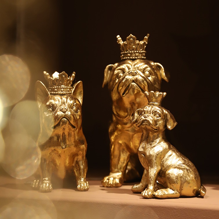 Hond Boxer Brutis Crown S goud-9,8x8,9x14,7CM - Afbeelding 2