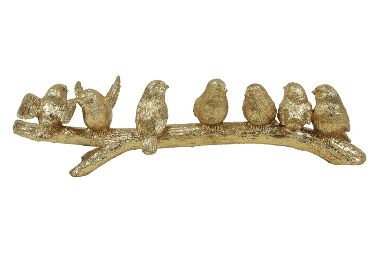 Vogel Sasse goud-35x7x9CM