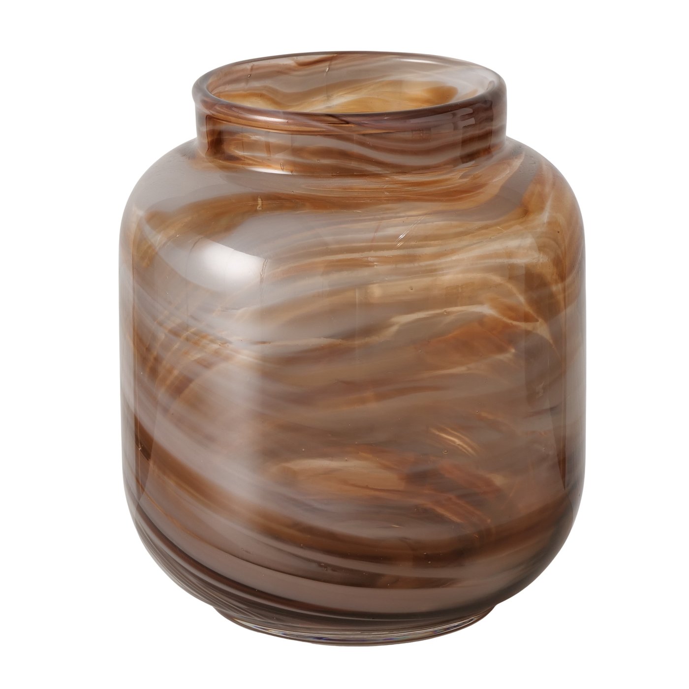 Vaas Marblo, H 13,5cm, massief gekleurd glas, marmerlook, meerkleurig