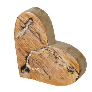 Decoratief object Parina, hart, H 12,00 cm, mango