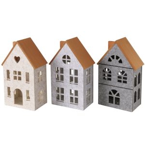 Decoratief object Domus, 3 soorten, huis, LED, H 41,00 cm