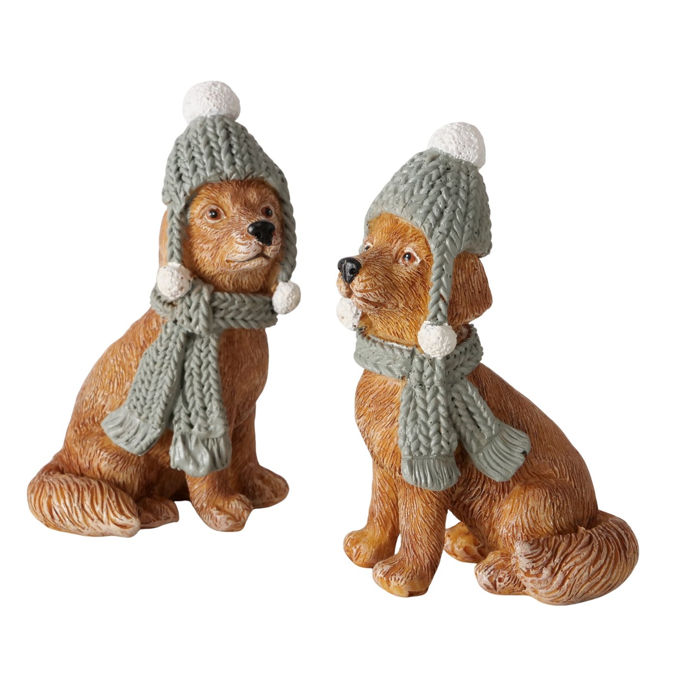 Figuur Wuffi, 2 soorten, hond, H 8,00 cm, bruin, polyresin