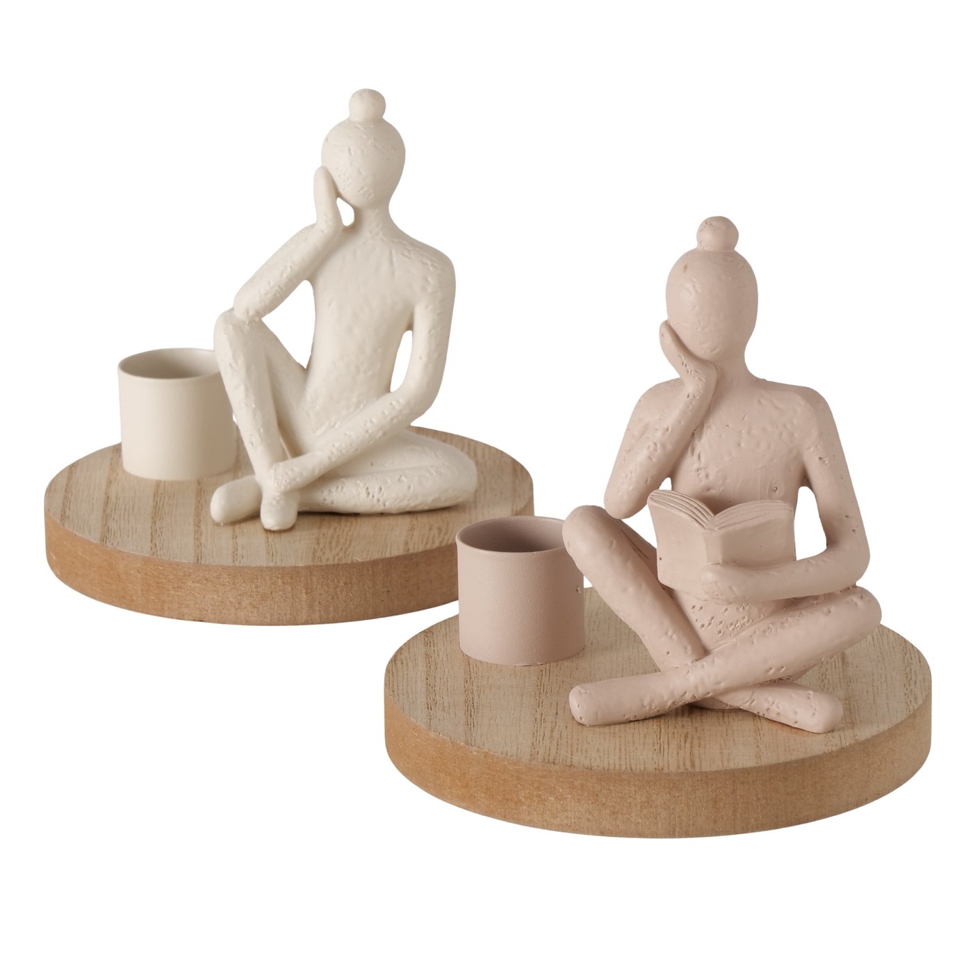 Kaarsenhouder Me-Time, 2 soorten, rond, vrouw, H 10,00 cm