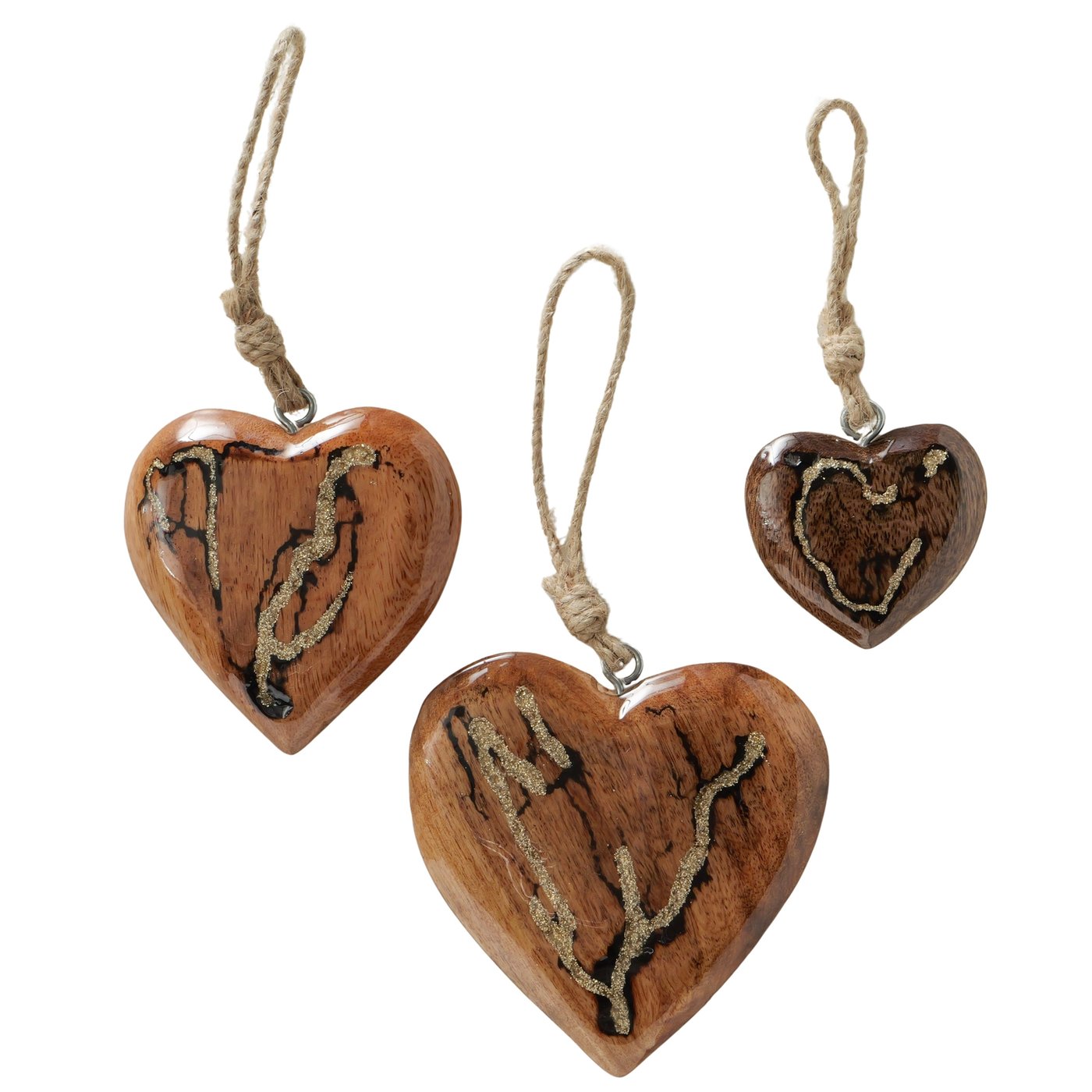 Decoratieve hanger Parina, hart, L 7,00 cm, H 7,00 cm, met ophanglus
